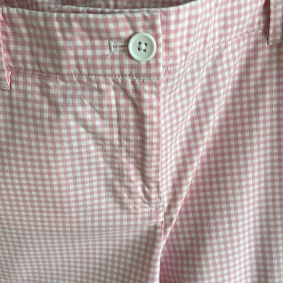 TALBOTS SIZE 10P PERFECT CROP PINK/WHITE GINGHAM PANTS - Picture 4 of 6